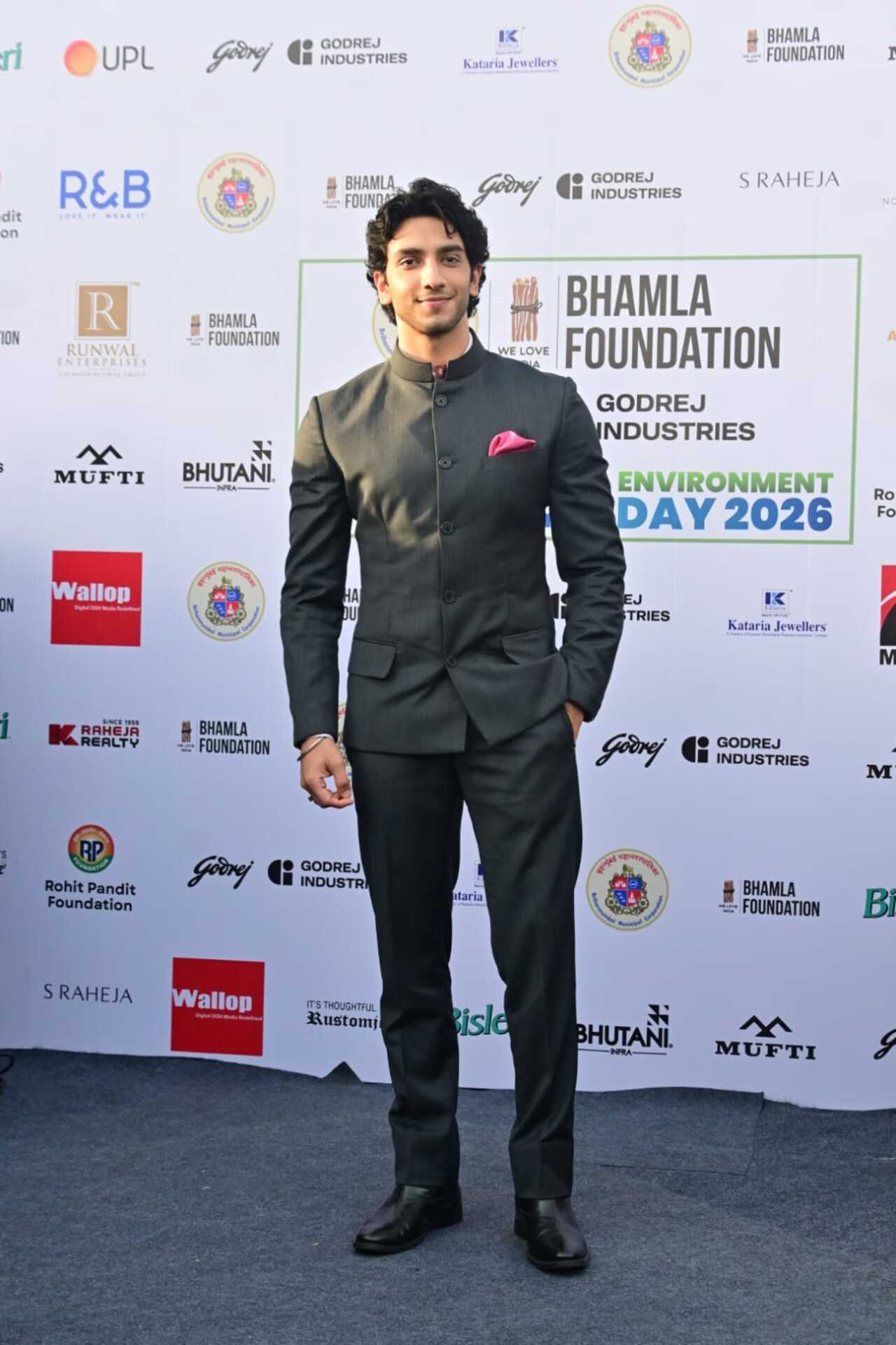 Vedang Raina looked suited up in a classic bandhgala suit as he arrived to attend an event.